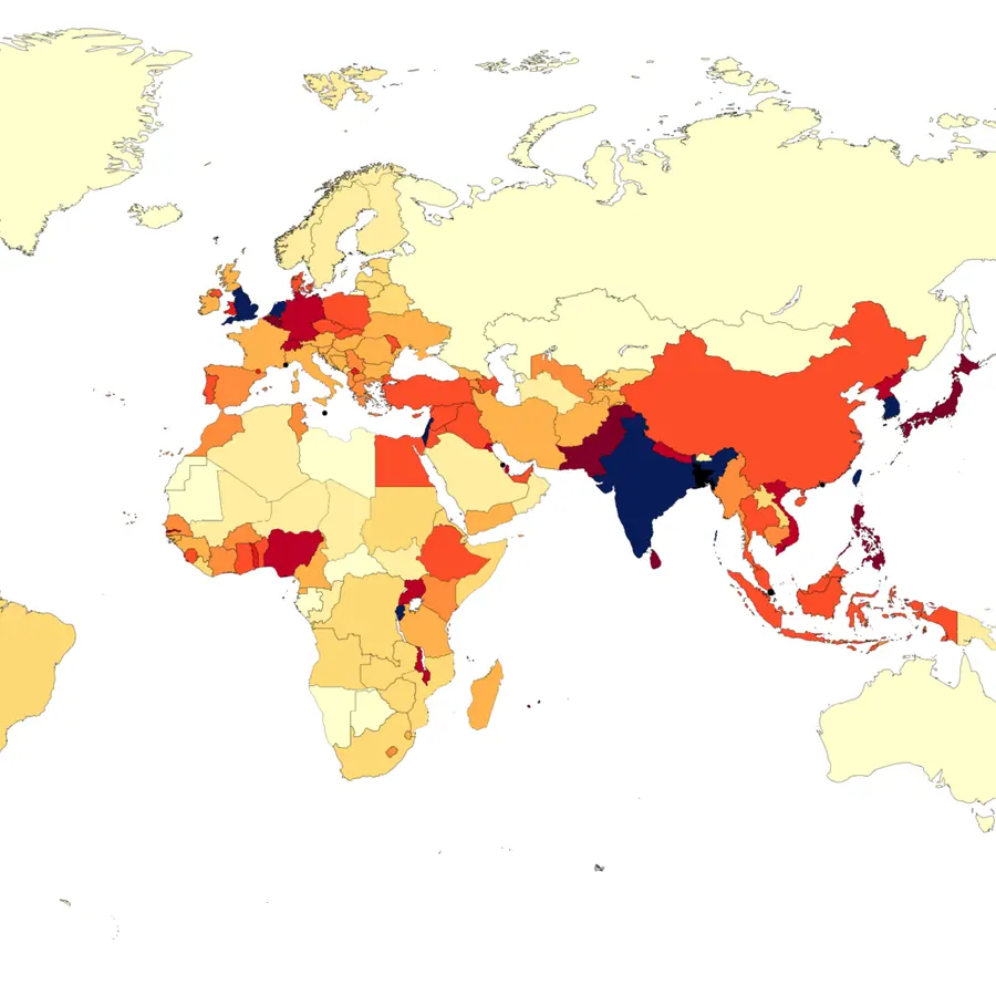 Urban population density maps — visual reference