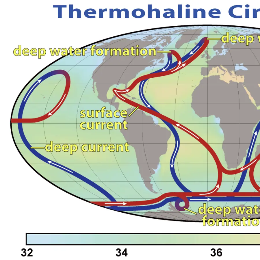 Thermohaline circulation cells — visual reference